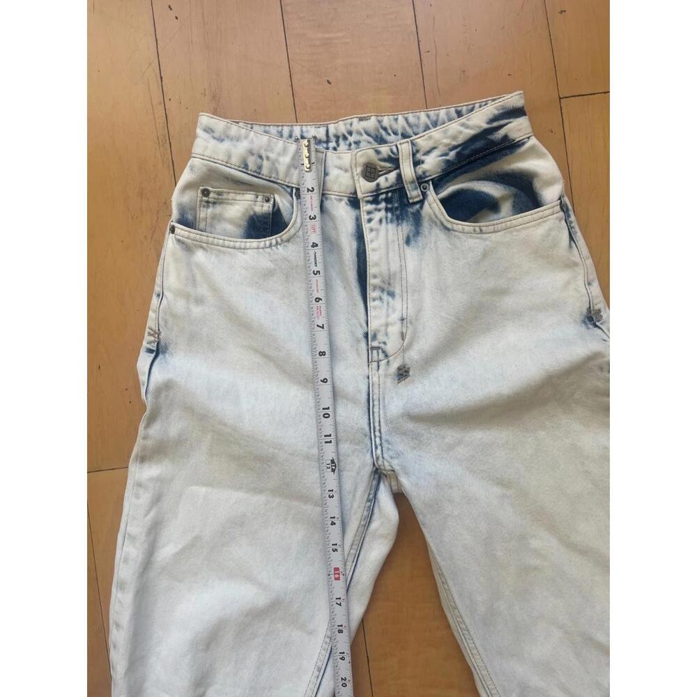 Ksubi Women’s Jeans Size 24 Straight Leg High Rise Acid Wash Blue White Denim - Picture 7 of 8